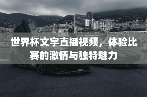 世界杯文字直播视频，体验比赛的激情与独特魅力
