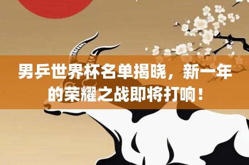 男乒世界杯名单揭晓，新一年的荣耀之战即将打响！
