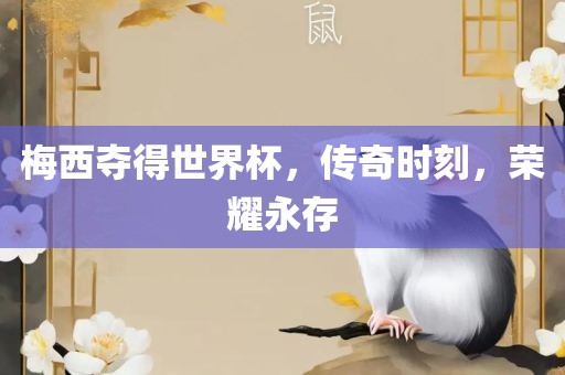 梅西夺得世界杯，传奇时刻，荣耀永存