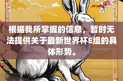 根据我所掌握的信息，暂时无法提供关于最新世界杯E组的具体形势。