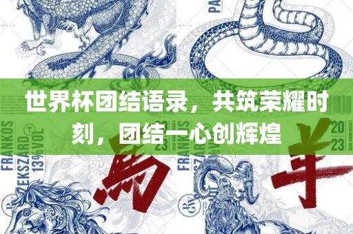 世界杯团结语录，共筑荣耀时刻，团结一心创辉煌