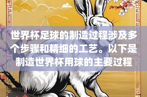 世界杯足球的制造过程涉及多个步骤和精细的工艺。以下是制造世界杯用球的主要过程