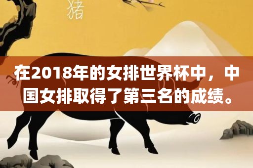 在2018年的女排世界杯中，中国女排取得了第三名的成绩。
