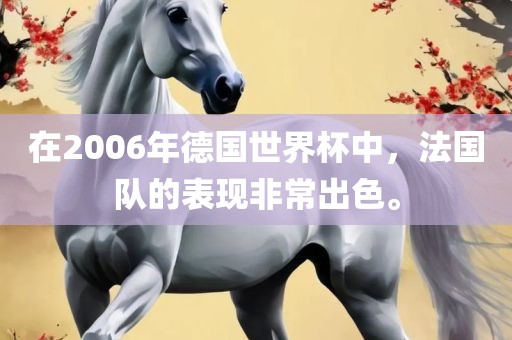 在2006年德国世界杯中，法国队的表现非常出色。