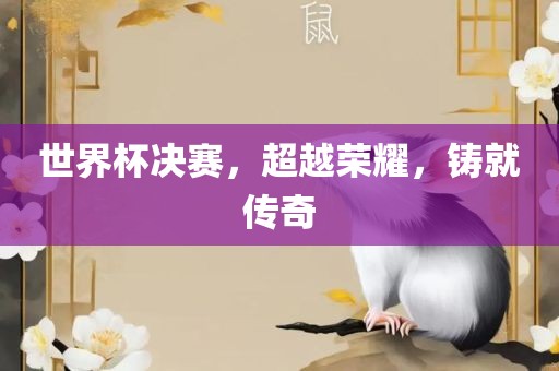 世界杯决赛，超越荣耀，铸就传奇