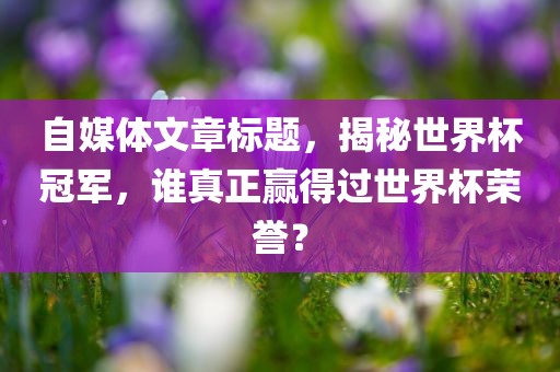 自媒体文章标题，揭秘世界杯冠军，谁真正赢得过世界杯荣誉？