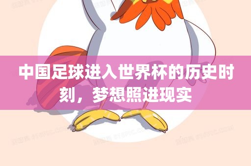 中国足球进入世界杯的历史时刻，梦想照进现实