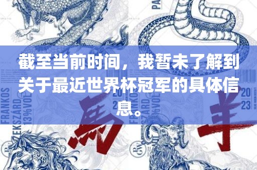 截至当前时间，我暂未了解到关于最近世界杯冠军的具体信息。