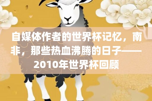 自媒体作者的世界杯记忆，南非，那些热血沸腾的日子——2010年世界杯回顾
