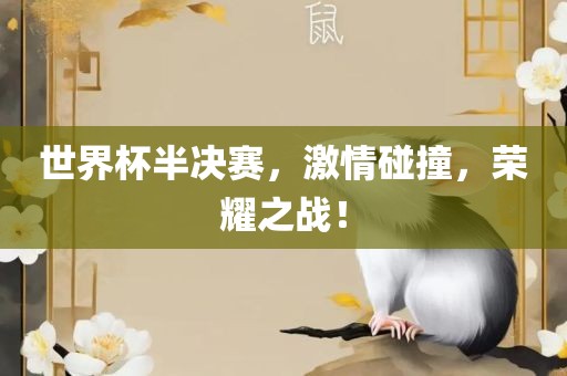 世界杯半决赛，激情碰撞，荣耀之战！