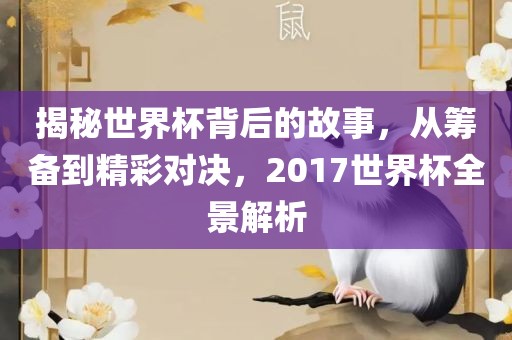 揭秘世界杯背后的故事，从筹备到精彩对决，2017世界杯全景解析