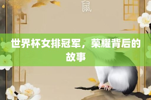世界杯女排冠军，荣耀背后的故事眉山市正发家政服务有限公司