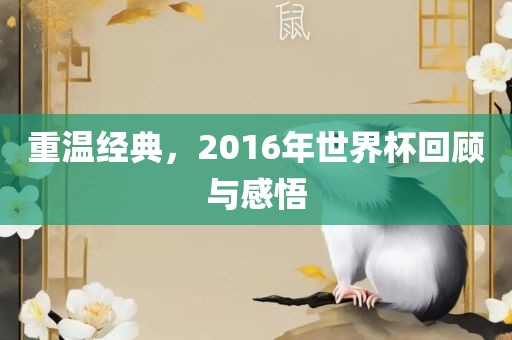 重温经典眉山市正发家政服务有限公司，2016年世界杯回顾与感悟