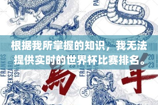 根据我所掌握的知识，我无法提供实时的世界杯比赛排名。