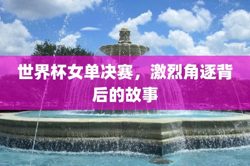 世界杯女单决赛，激烈角逐背后的故事