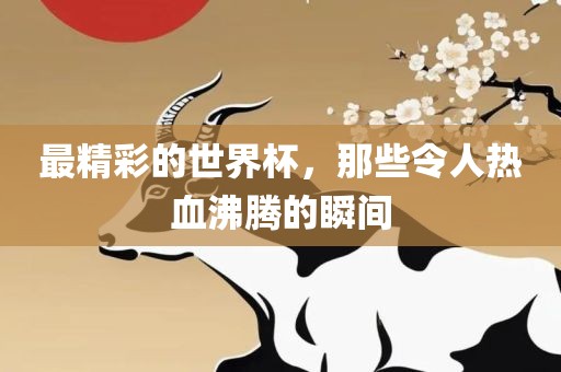 最精彩的世界杯，那些令人热血沸腾的瞬间