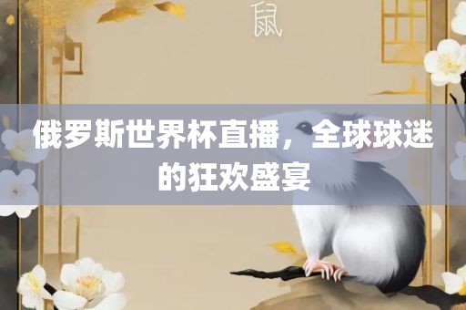俄罗斯世界杯直播，全球球迷的狂欢盛宴