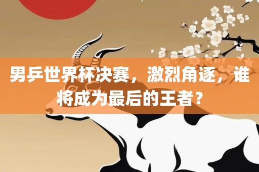 男乒世界杯决赛，激烈角逐，谁将成为最后的王者？