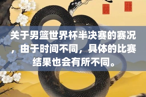 关于男篮世界杯半决赛的赛况，由于时间不同，具体的比赛结果也会有所不同。