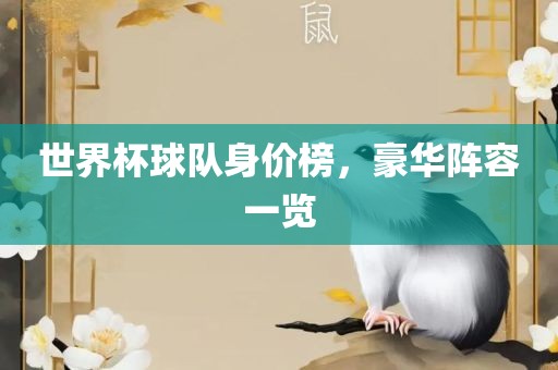 世界杯球队身价榜，豪华阵容一览