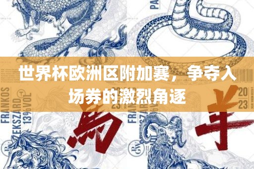 世界杯欧洲区附加赛，争夺入场券的激烈角逐