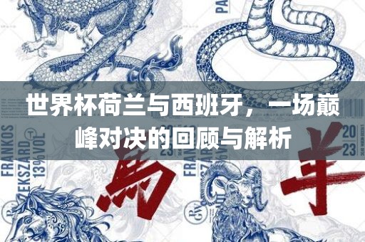 世界杯荷兰与西班牙，一场巅峰对决的回顾与解析