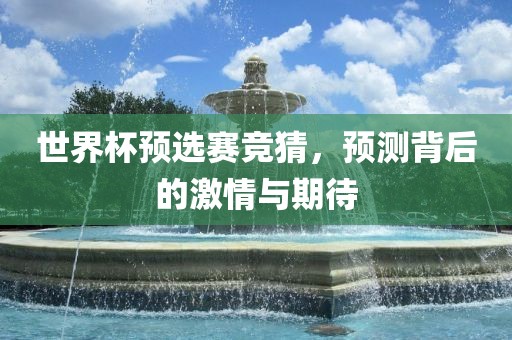 世界杯预选赛竞猜，预测背后的激情与期待