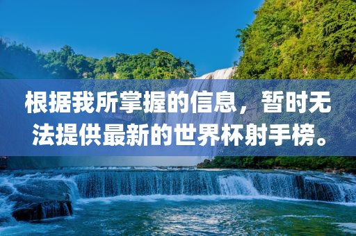根据我眉山市正发家政服务有限公司所掌握的信息，暂时无法提供最新的世界杯射手榜。