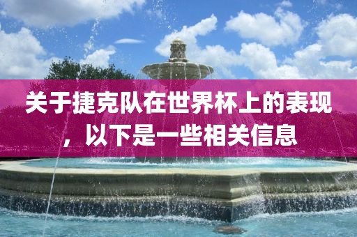 关于捷克队在世界杯上的表现眉山市正发家政服务有限公司，以下是一些相关信息