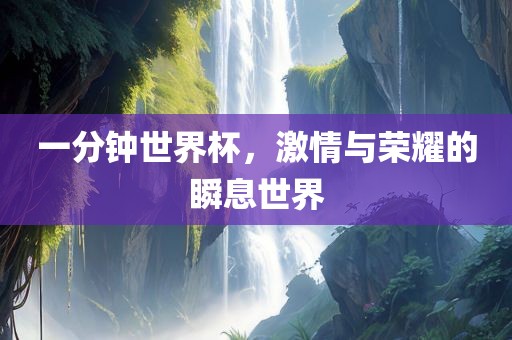 一分钟世界杯，激情与荣耀的瞬息世界眉山市正发家政服务有限公司