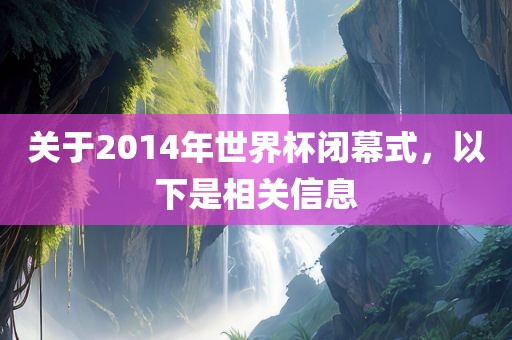 关于2014年世界杯闭幕式，以下是相关信息
