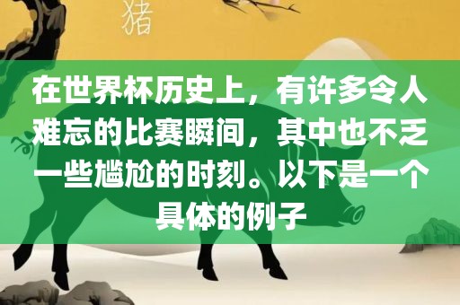 在世界杯历史上，有许多令人难忘的比赛瞬间，其中也不乏一些尴尬的时刻。以下是一个具体的例子