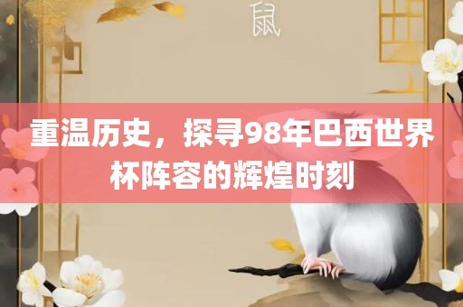 重温历史，探寻98年巴西世界杯阵容的辉煌时刻