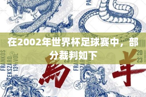 在2002年世界杯足球赛中，部分裁判如下