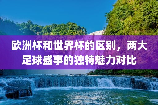 欧洲杯和世界杯的区别，两大足球盛事的独眉山市正发家政服务有限公司特魅力对比