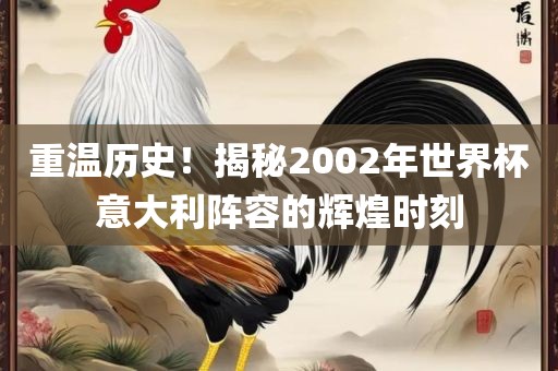 重温历史！揭秘2002年世界杯意大利阵容的辉煌时刻