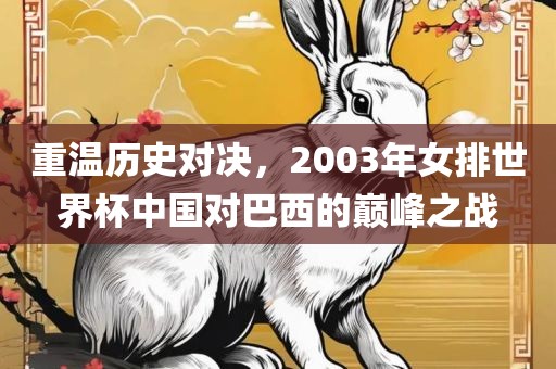 重温历史对决，2003年女排世界杯中国对巴西的巅峰之战
