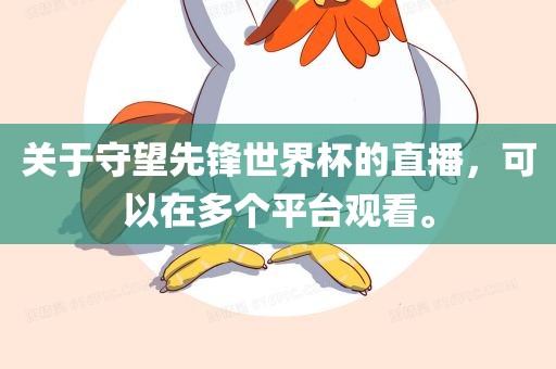 关于守望先锋世界杯的直播，可以在多个平台观看。