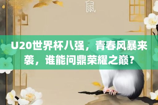 U20世界杯八强，青春风暴来袭，谁能问鼎荣耀之巅？