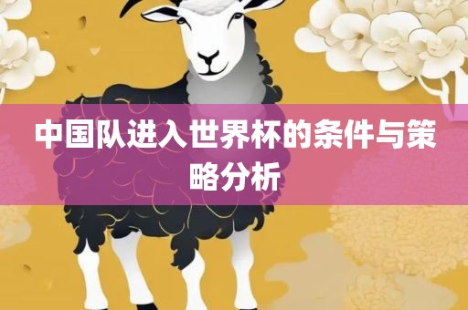 中国队进入世界杯的条件与策略分析