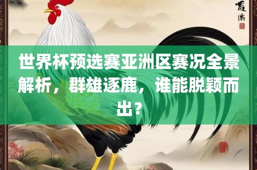 世界杯预选赛亚洲区赛况全景解析，群雄逐鹿，谁能脱颖而出？