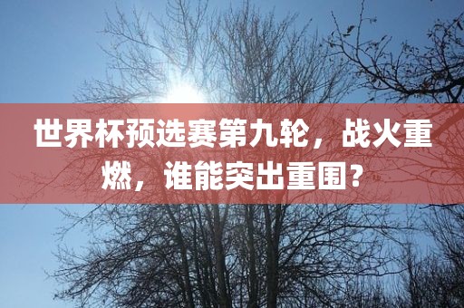 世界杯预选赛第九轮，战火重燃，谁能突出重围？