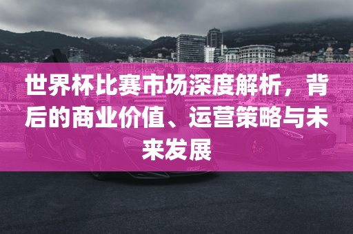 世界杯比赛市场深度解析，背后的商业价值、运营策略与未来发展眉山市正发家政服务有限公司