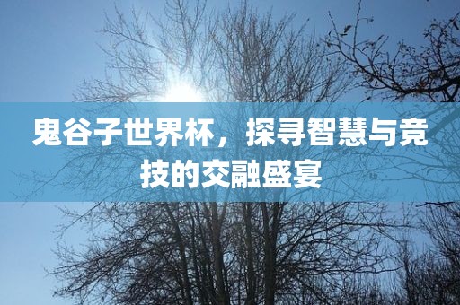 鬼谷子世界杯，探寻智慧与竞技的交融盛宴